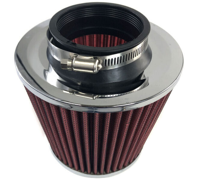 3" Red Performance High Flow Cold Air Intake Cone Replacement Dry Filter. Emusa Aftermarket