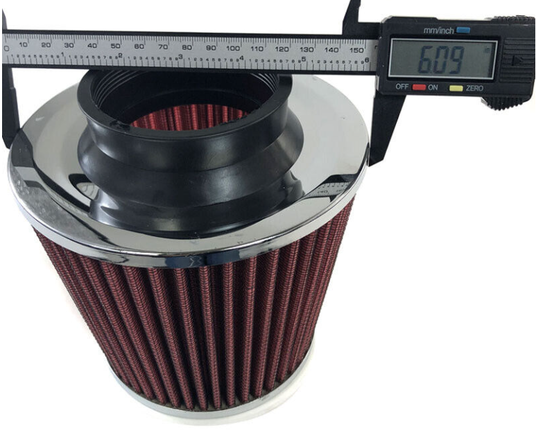 3" Red Performance High Flow Cold Air Intake Cone Replacement Dry Filter. Emusa Aftermarket